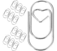 BETOOKY 50pcs Trombones de Cœur en Alliage Métallique Argenté, Mini Pinces à Papier Créatives et Décoratives pour Organiser Documents Bureau la Maison