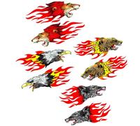 BETOOKY 8pcs Autocollants Voiture Reflets Aigle Lionceau Loup Guépard Stickers Adhésifs Étanches Protection Solaire Décoration Réaliste pour Portes de Voiture et Places de Parking