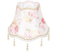 BETOOKY Abat-jour en Tissu Style Européen Vintage avec Pompons et Perles, Diamètre pour Lampe Rustique, pour Chambre ou Couloir, Protection Élégante