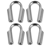 BETOOKY Anneau de Serrage pour Câbles de 8 Mm pour Câble Métallique en Acier Inoxydable 304, Lot de 4 Pièces, Triangulaire pour et Usage Industriel