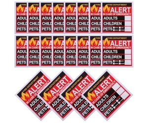 BETOOKY Autocollants Urgence Outil de Sécurité Pratique 20 Feuilles Autocollantes Auto-adhésives pour Personnes et Animaux Domestiques pour Secours en Situation D'urgence