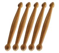BETOOKY Bâtons de Massage Portatifs pour Massage Musculaire et Acupression en Bois Marron 5 Pièces Légers et Pratiques pour Relaxation du Corps Entier