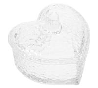 BETOOKY Bocal 188ml de Rangement en Verre Couvercle de Cœur | Transparence Texturée, pour Bijoux et Cookies, Usage Maison ou Coiffeuse