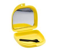 BETOOKY Boîte de Rangement pour Prothèse Dentaire avec Miroir, Mini Taille en Plastique Pp, pour Domicile ou Bureau, Contenant Sécurisé pour Dentier et Appareil Couleur Couleur