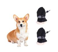 BETOOKY Bottes Antidérapantes pour Chiens 4pcs en Tissu Noir Semelles Antidérapantes et Bande Élastique, Protection Confortable des Pattes pour Activités Extérieures et Couleur Aléatoire
