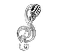 BETOOKY Broche Style Classique et Unique en Alliage Argenté Note de Musique Épinglette Élégante et Confortable pour Femmes, pour Fêtes D'anniversaire ou Dîners