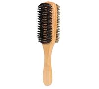 BETOOKY Brosse à Barbe Double-Face Grosse Taille en Poils Naturels de Sanglier et Manche en Bois de Hêtre, Outil de Coiffure pour Hommes, Exfoliation et Entretien Barbe, Usage Salon