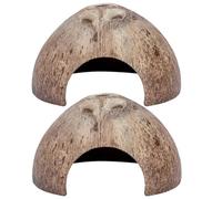 BETOOKY Cachette Délicate pour Reptiles en Coquille de Noix Naturelle, Abri Résistant pour Gecko et Bernard-l'hermite, Décor Créatif pour Terrarium, Lot de 2 Pièces