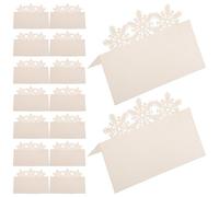 BETOOKY Cartes de Tente de Mariage Flocon de Neige 50pcs en Papier Beige Plié Solide pour Identification Facile Décoration Festive Hiver Noël