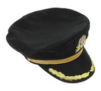 BETOOKY Chapeau de Capitaine Broderie Délicate en Coton pour Garçon et Filles Confortable Style Marin Noir Raffiné Cosplay ou Mascarade