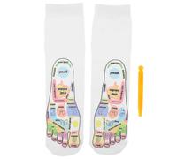 BETOOKY Chaussettes de Réflexologie Plantaire en Coton et Polyester avec Design Carte D'acupression pour Massage des Pieds Santé Globale à Domicile