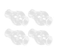 BETOOKY Cheminée de Lampe à Huile Vintage en Verre Transparent - Pack de 4 Pièces - Abat-jour Long pour Lampes à Pétrole avec Fonction de Protection contre le Vent pour Décoration