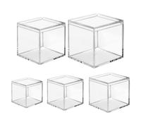 BETOOKY Coffret à Bijoux en Acrylique Transparent 5pcs Couvercle Protecteur, Boîte de Rangement Multifonction Finement Travaillée pour Maison