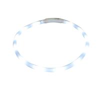 BETOOKY Collier LED pour Chien et Chat Blanc, Réglable 4 Modes Lumineux, en PVC, Rechargeable par USB, Sécurité Nocturne