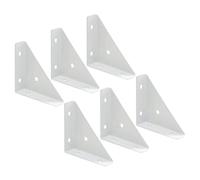 BETOOKY Connecteurs d'Angle Métalliques Lot de 6 Équerres Triangulaires Blanches Grandes, Supports Robustes pour Meubles de Chambre, Accessoires d'Assemblage pour Lits et Étagères
