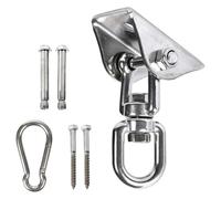 BETOOKY Crochet Pivotant en Acier Inoxydable pour Chaise Suspendue et Paquet de Frappe, Fixation Sécurisée et Joint D'usure Résistante, Kit Suspendre Argenté 1 Set