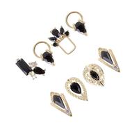 BETOOKY de Breloques pour Accessoires pour Manucure Lot de 8 Pièces en Zircon Noir en Métal, Décoration Nail Art pour Embellissement et Éclat Plusieurs styles Plusieurs styles