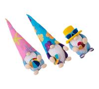 BETOOKY Décorations de Gnomes D'été en Tissu et Coton PP, Lot de 3 Poupées de Plage Colorées pour Accessoires de Fêtes et Décoration Intérieure