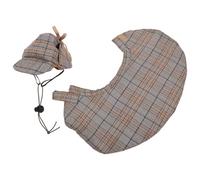 BETOOKY Ensemble Costume Détective pour Petits Chiens et Chats Cape en Polyester 42cm Poitrine, Chapeau Confortable et Facile à Nettoyer pour Fête Costumée