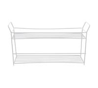 BETOOKY Étagère Angle Salle de Bain Niveaux Blanche Organisateur de Comptoir Résistant à Humidité Support Métallique Modulable pour Cosmétiques et Serviettes Rangement Multi-Couches