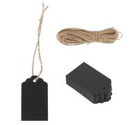 BETOOKY Étiquette Papier Kraft Vierge avec Corde Solide pour Emballage Présent, pour Mariage et Engagements, 1 Set de Tags Suspendus en Papier Kraft Noir