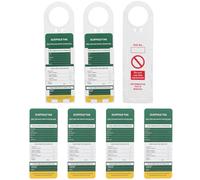 BETOOKY Étiquettes de Sécurité pour Échelles et Échafaudages 3 Porte-étiquettes Solide et 6 Inserts D'inspection Résistants aux Intempéries pour Gestion Sécurité Travail