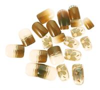 BETOOKY Faux Ongles Couvrants à Coller 24 Pièces, Manucure pour Fille, Décorations Nail Art Perles Nacrées et Fleurs, Court Couverture Complète, Nail Art Salon et Fête
