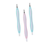 BETOOKY Fourchette de Peau Morte en Acier Inoxydable 3pcs, Outil Professionnel de Manucure et Pédicure, Tête Pointue Légère pour Nettoyage des Ongles, Nail Art Couleur Couleur Aléatoire