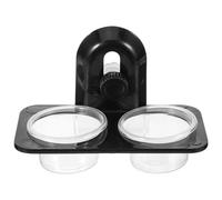 BETOOKY Gamelle Construction Solide et Gain de Place Fixation à Vis pour Reptiles en Plastique Noir pour Alimentation Vivariums en Verre ou Acrylique