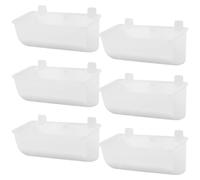 BETOOKY Gamelle Suspendue pour Animaux de Compagnie Fixation Fil Métallique 6pcs en Plastique Blanc Alimentation Lente pour Cage ou Chenil pour Chat et Petits Animaux