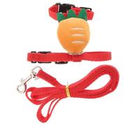 BETOOKY Harnais Portable pour Petits Animaux Rouge en Nylon et Peluche, Design sans Manches Adorable, Kit de Laisse pour Lapin et Hamster, pour Promenade