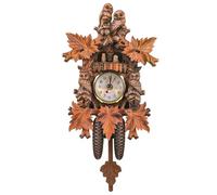 BETOOKY Horloge Murale Alimentée par Pile AA Robuste Décoration Murale et Décorative à Coucou en Bois et Plastique Salon Bureau