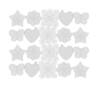 BETOOKY Kit de Canevas Plastique 25pcs Formes Étoiles, Cœurs, Papillons, Fleurs en Pe, Toile à Broder pour Loisirs Créatifs et Fabrication de Marque-pages