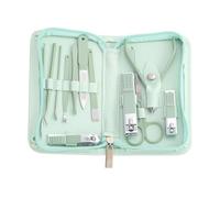 BETOOKY Kit de Manucure 12 Pièces en Acier Inoxydable Couleur Vert Matcha, Accessoire de Pédicure Multifonction pour Soin des Ongles à Domicile, Kit Pédicure Professionnel Complet