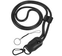 BETOOKY Lanière Tour de Cou Noire Cordon Porte-nom Portable en Cuir Pu et Métal, Légère et Confortable à Porter Système de Sécurité à Ouverture Rapide pour Bureau et Voyage