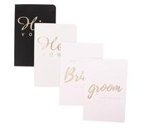 BETOOKY Livre D'or de Mariage Blanc 4pcs en Papier avec Modèles de Discours et Conseils Complets pour Engagement et Cérémonie Minimaliste et Design Épuré