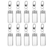 BETOOKY Lot de 10 Petites Bouteilles en Verre Transparentes 10ml avec Bouchons en Acier Inoxydable pour Messages et Présents de Mariage DIY Créativité