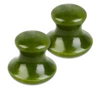 BETOOKY Lot de 2 Pierres de Massage Facial de Champignon, Pierre de Gua Sha en Jade Vert, Outil Relaxant pour Visage, Massage des Méridiens, Soins Peau et Détente