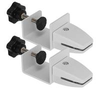 BETOOKY Lot de 2 Pinces de Séparation D'écran en Alliage D'aluminium Blanc, sans Perçage, Modèle Large en L, Fixation Stable pour Cloisons de Bureau, Support Ajustable pour Protection