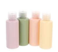 BETOOKY Lot de 4 Flacons de Toilette de Voyage Rechargeables 50 Ml en Pe et Pp, Bouteilles Cosmétiques Légères Anti-fuite pour Shampoing, Lotion et Gel, Kit Portable pour Voyages,
