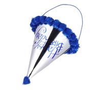 BETOOKY Lot de 5 Chapeaux D'anniversaire en Papier Bleu, Forme Cône Surface Colorée Brillante, Accessoire Costume pour Shower et Fête Costumée