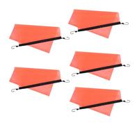 BETOOKY Lot de 5 Drapeaux D'avertissement Orange en Pvc Léger et Haute Visibilité pour Transport D'équipement avec Crochet de Fixation, Adaptés aux Charges sur Porte-bagages et Tuyaux