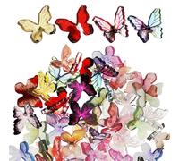 BETOOKY Lot de 50 Breloques Miniatures en Résine en Forme de Lépidoptères pour Décorations de Fleurs et Loisirs Créatifs, Utilisation Solide et Styles Délicats pour Déco Gâteau