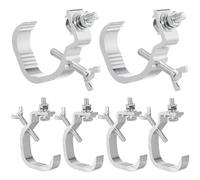 BETOOKY Lot de 6 Crochets D’Éclairage en Aluminium Argenté Pinces Robustes pour Structure de Scène Ajustables pour Tubes 30-52 MM Accessoires Professionnels pour Fixation Sécurisée et