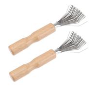 BETOOKY Outil de Nettoyage de Peigne 2pcs en Métal Manche Ergonomique pour Nettoyer Efficacement Brosses à Cheveux la Maison Salon