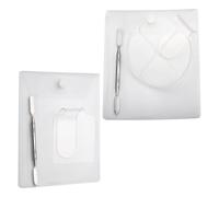 BETOOKY Palette à Ongles Multi-usages en Acrylique Blanc 2 Sets, Design Carré et Rond Poignée Incurvée, Résistante et Facile à Tenir pour Nail Art et Maquillage