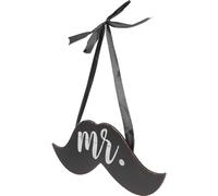 BETOOKY Panneau Décoratif en Bois Foncé avec Ruban pour Décoration Extérieure Créative, pour Mariage et Fête, Accessoire Original pour Porte D'entrée ou Boutique
