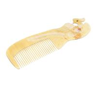 BETOOKY Peigne de Massage en Corne Naturelle Design Créatif, Prise en Main Confortable, Portable pour Soin du Cuir Chevelu et Cheveux Longs, Couleur Aléatoire