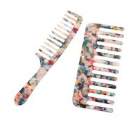 BETOOKY Peignes à Dents Larges en Acétate Démêlage Doux sans Tiraillement Lot de 2 Dents Lisses pour Cheveux pour Cheveux Secs et Mouillés