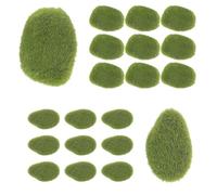 BETOOKY Pierres Moussues Artificielles en Écume Flockée Vertes 20 Pièces | Forme Pierre Moussue Réaliste, Ornement de Paysage, Usage Jardin et Maison